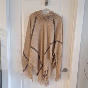 Apt 9 Cozy Tan Knit Poncho Sweater